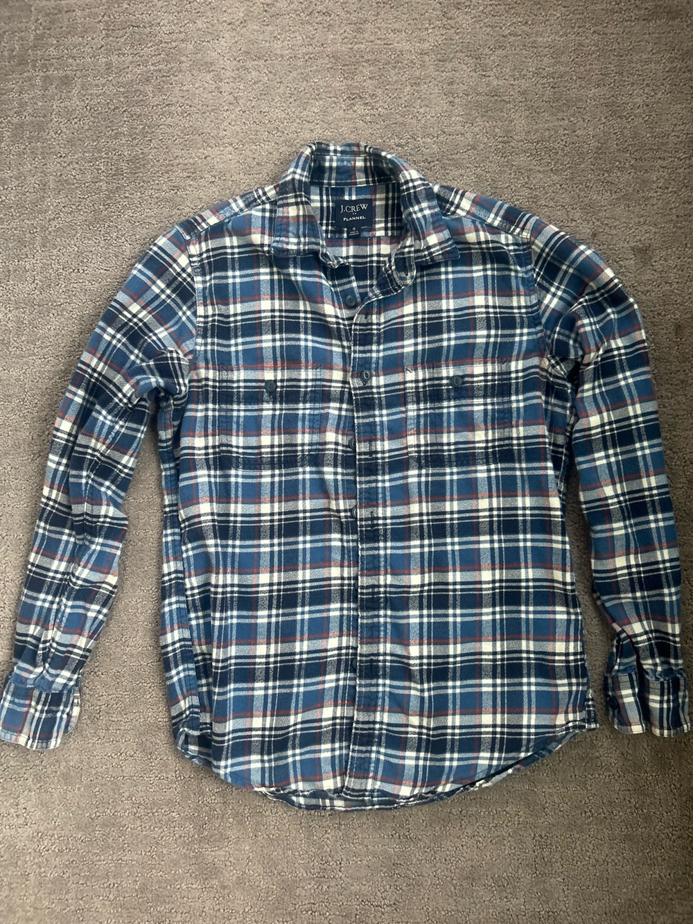 J Crew Mens Size Small Blue Plaid Long Sleeve Button Down Regular Fit Shirt